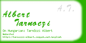 albert tarnoczi business card